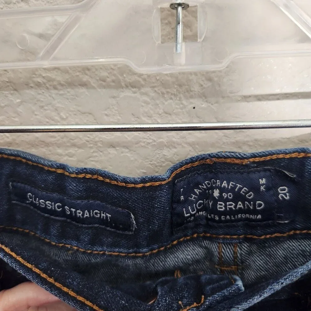 Lucky Brand Womens Classic Straight Leg Jeans Junior Size 20 Dark Wash